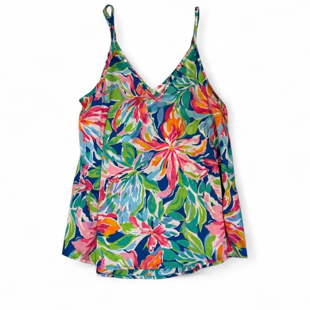Pink and Green Fitted Camisole Top
